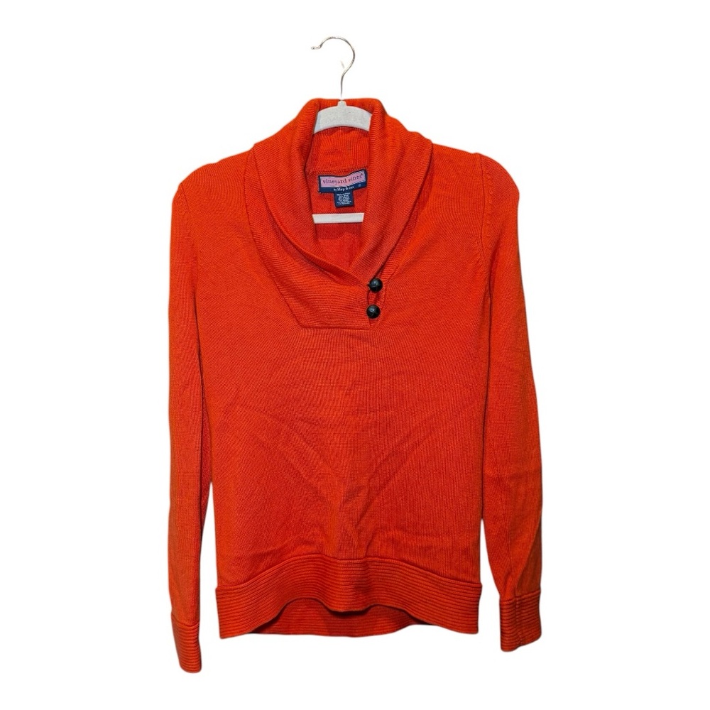 VINEYARD VINES BY SHEP & IAN Wool/Cotton/Cashmere Blend Orange Sweater Sz Small